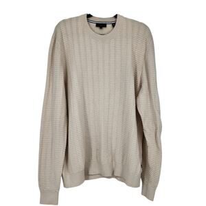 Ted Baker London Cream Crannog Textured Cotton Wool Crewneck Sweater Size 5/XL